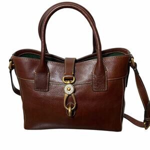 Dooney & Bourke Florentine Small Barlow Satchel Chestnut Leather Crossbody